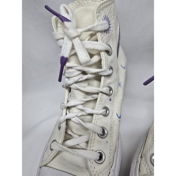 Converse Chuck Taylor All Star Lift Timeless White Embroidery High Platform Sz 7 - Picture 12 of 16